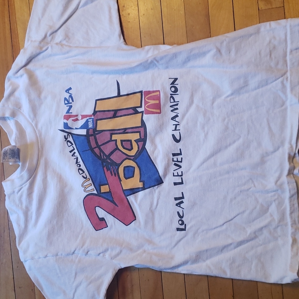 McDonald's NBA 2ball local level champion tee shirt size is Large